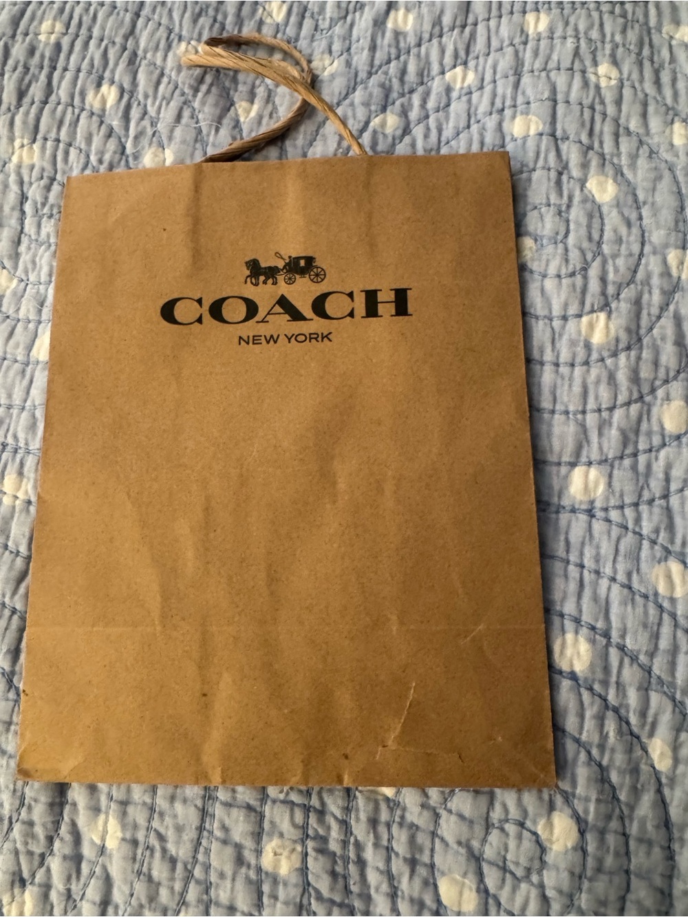 Coach Brown Kraft Shopping Bag with Black Logo